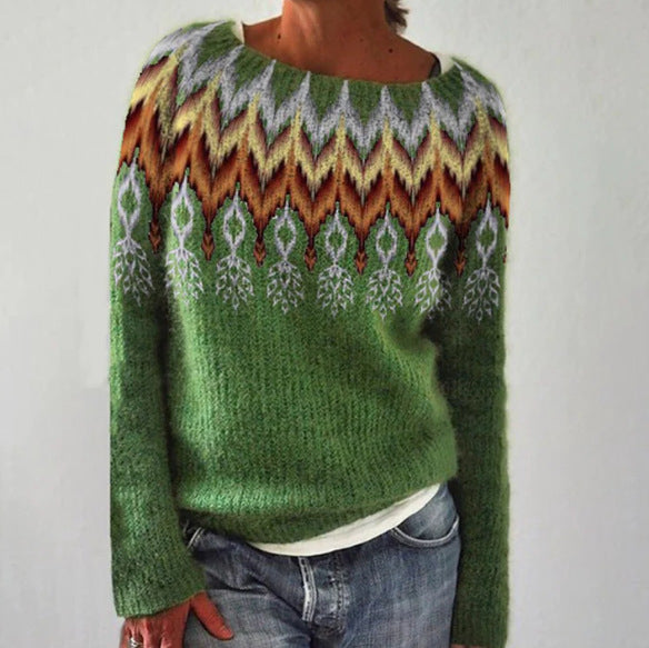 Damen - Retro-Pullover - Gemütlicher Strickstil - Vintage inspirierte Mode für jeden Anlass
