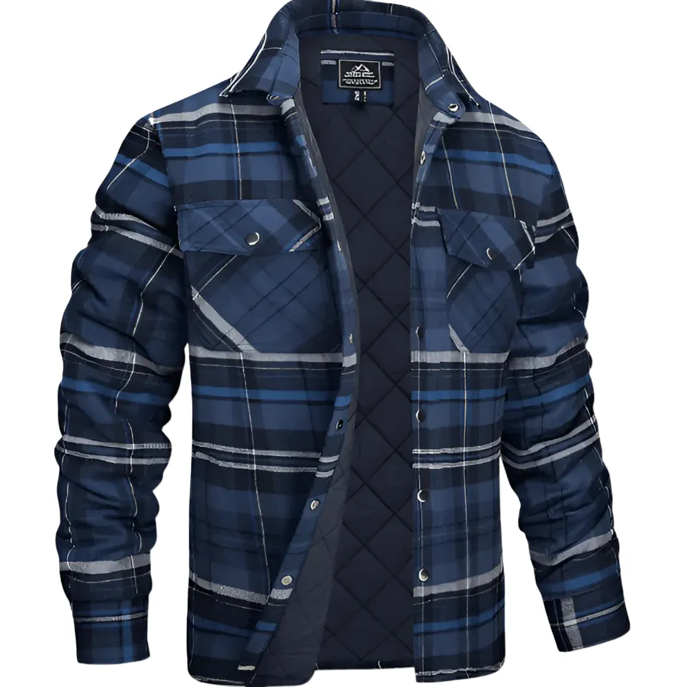 Herren - Gesteppte Karierte Jacke - Hochwertigem Material - Stylische Wärme - Ideal für jede Gelegenheit