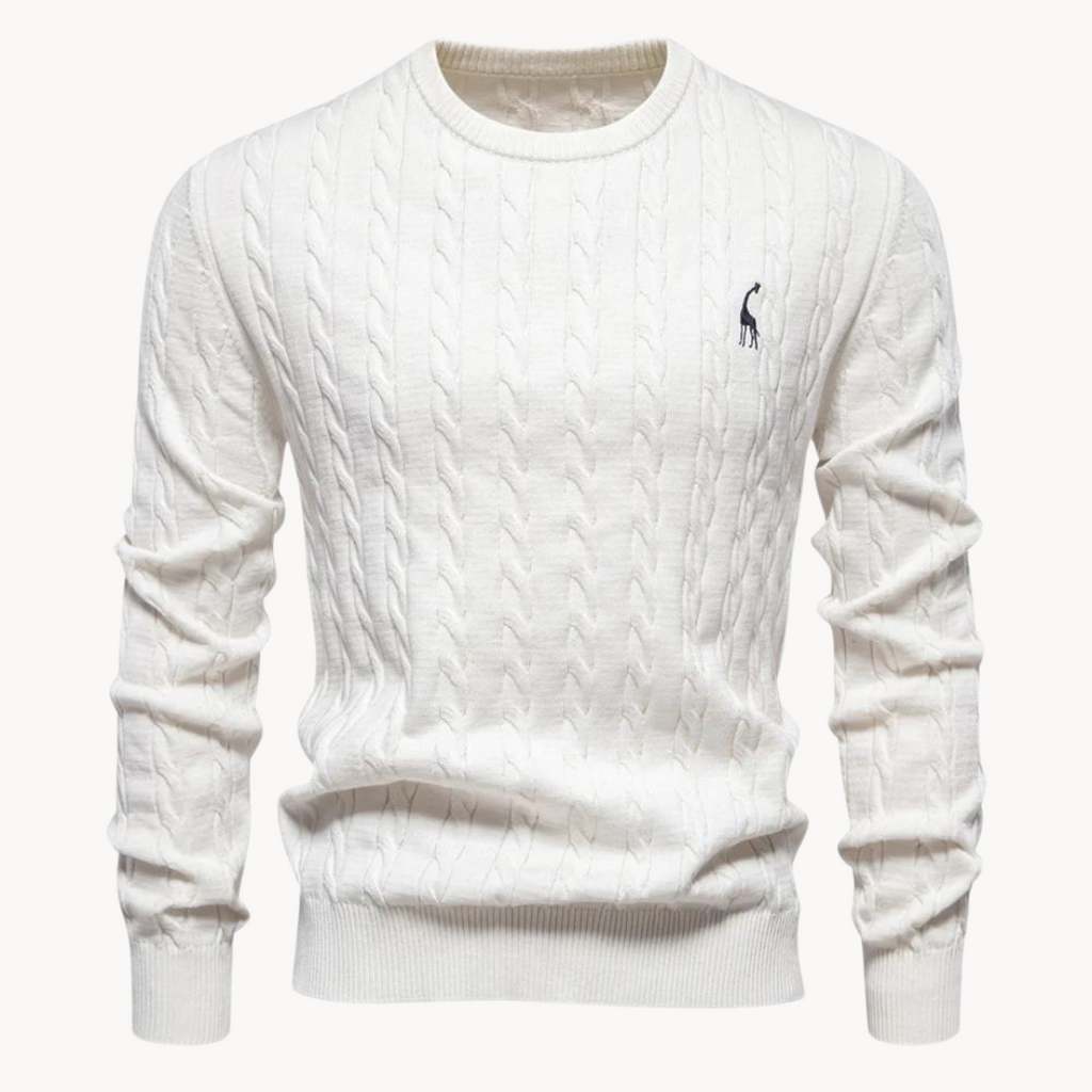 Herren - Zopfstrick Pullover - Weicher Stoff - Warmer Ponty - Lässiger und bequemer Pullover für jeden Anlass