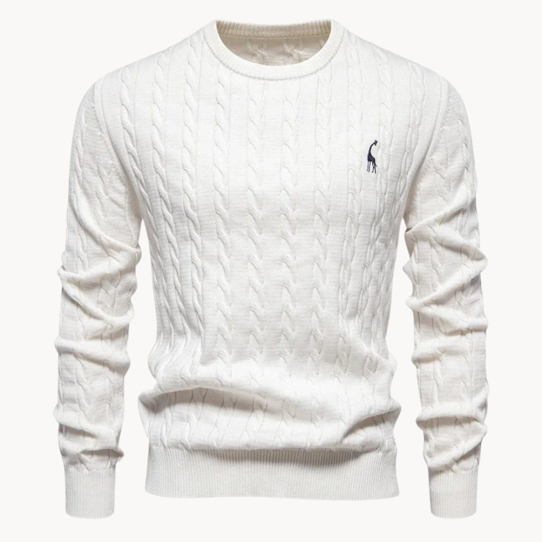 Herren - Zopfstrick Pullover - Weicher Stoff - Warmer Ponty - Lässiger und bequemer Pullover für jeden Anlass
