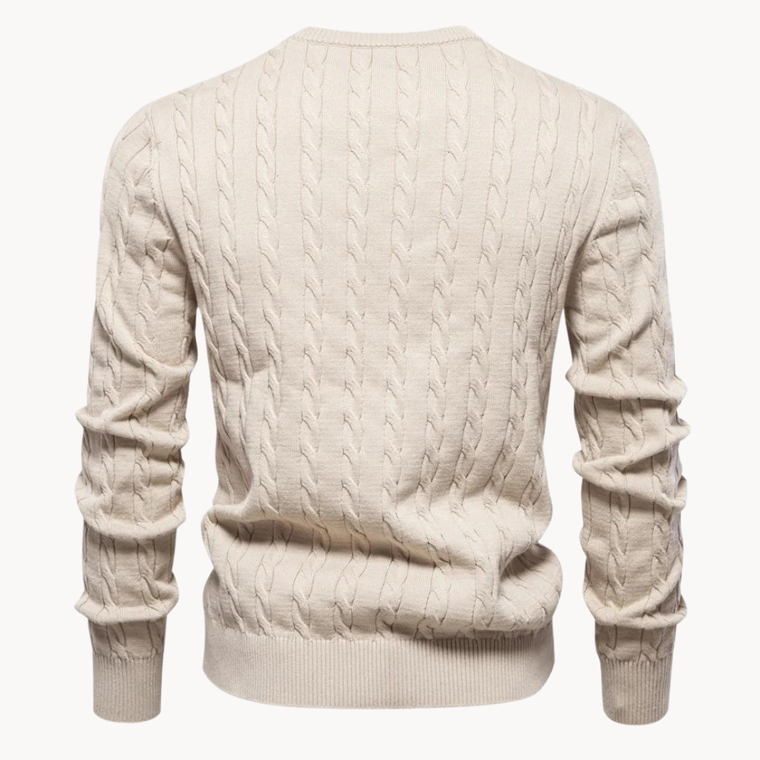 Herren - Zopfstrick Pullover - Weicher Stoff - Warmer Ponty - Lässiger und bequemer Pullover für jeden Anlass