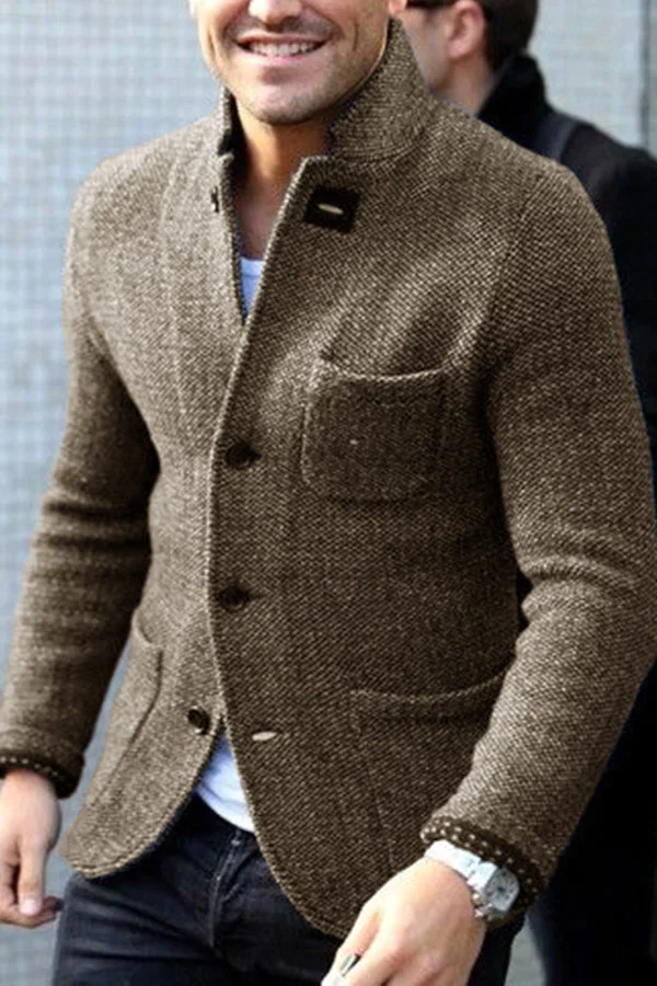 Herren - Retro Strickjacke - Kuscheliger Strickstoff - Modisches Essential für jeden Anlass