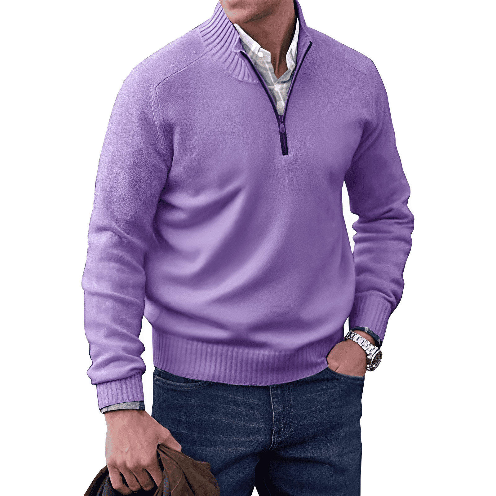 Herren - Bequemer Langarm Pullover - Weicher Strick - Lässiger Stil für jede Jahreszeit