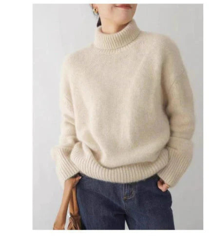 Damen - Rollkragenpullover - Kuscheliger Strick - Warmes Wintermust-have für Stil und Komfort