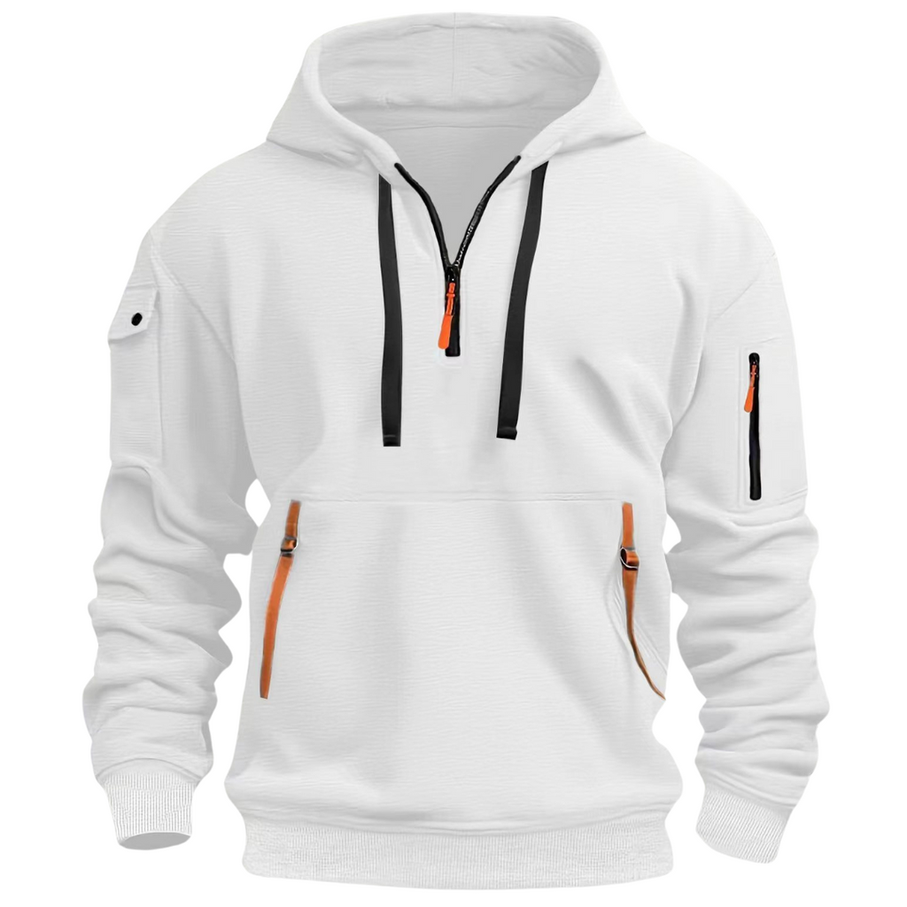 Herren -  Kapuzenpulli - Baumwollmischung  - Langarm mit Taschen - Bequemer Casual Sweatshirt für jeden Anlass