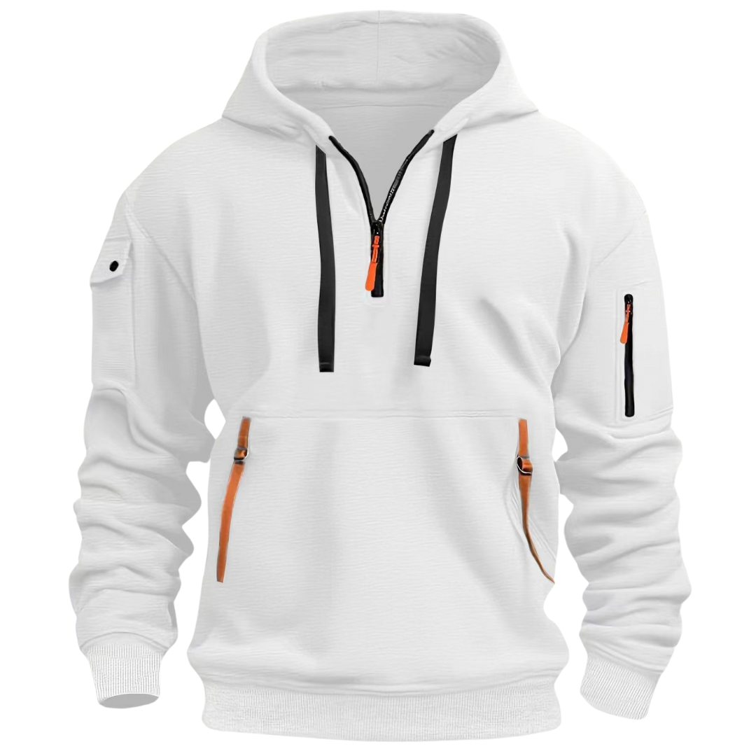Herren -  Kapuzenpulli - Baumwollmischung  - Langarm mit Taschen - Bequemer Casual Sweatshirt für jeden Anlass