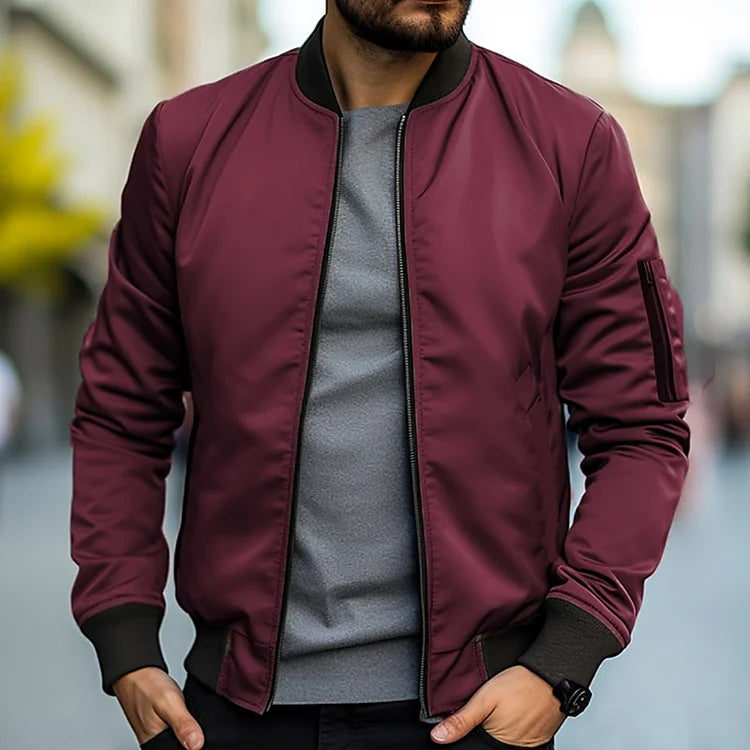 Herren - Bomberjacke - Leichter Zip-Up Style - Polyester Baumwoll - Bequeme Alltagskleidung für stilvolle Outfits