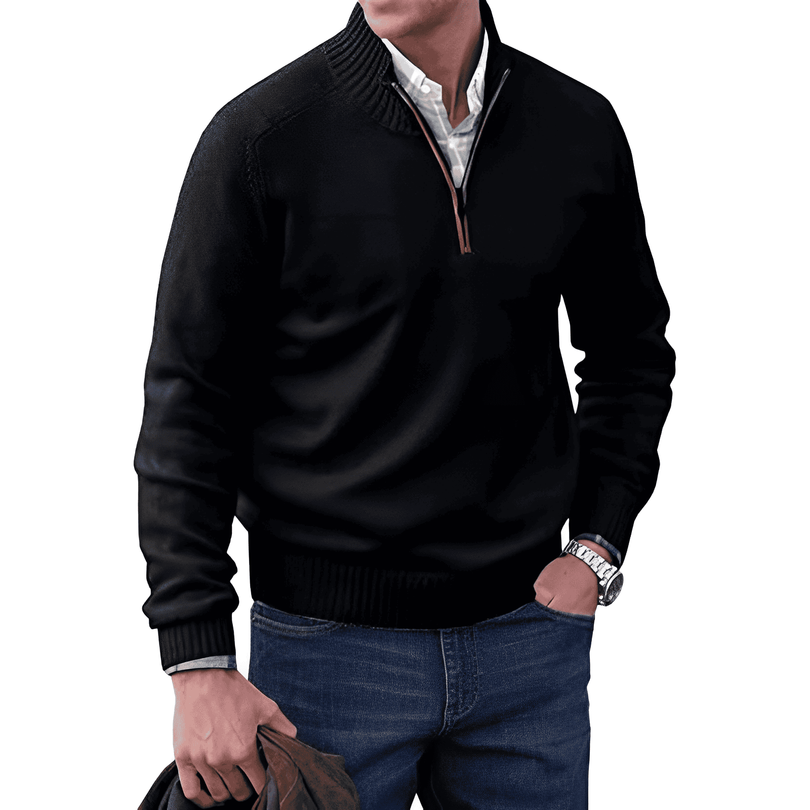 Herren - Bequemer Langarm Pullover - Weicher Strick - Lässiger Stil für jede Jahreszeit