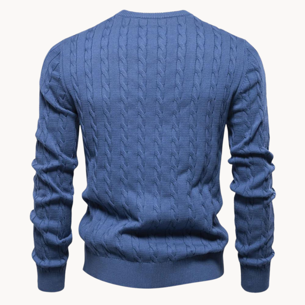 Herren - Zopfstrick Pullover - Weicher Stoff - Warmer Ponty - Lässiger und bequemer Pullover für jeden Anlass