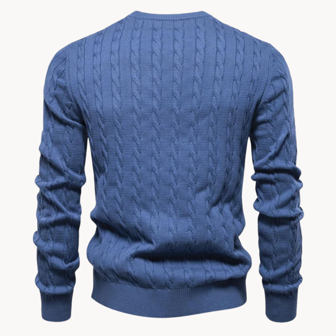 Herren - Zopfstrick Pullover - Weicher Stoff - Warmer Ponty - Lässiger und bequemer Pullover für jeden Anlass