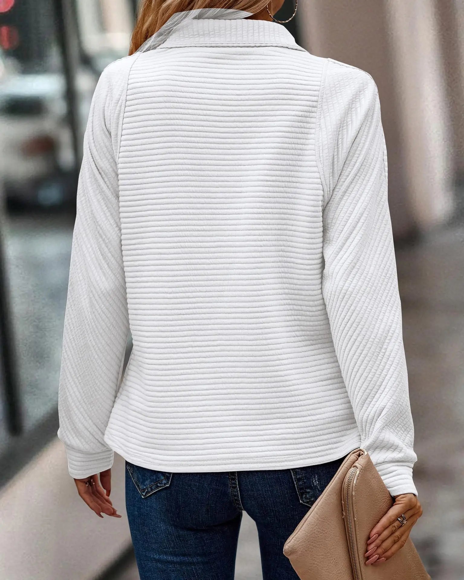 Damen - Eleganter V-Ausschnitt Pullover - Atmungsaktivem Material - Warme Strickwaren - Gemütlich für jeden Anlass