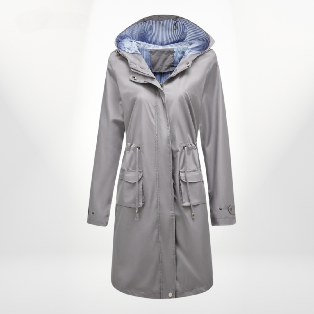 Damen - Trenchcoat mit Kapuze - Wasserdichter - Stylische & funktionelle - Oberbekleidung für jeden Anlass