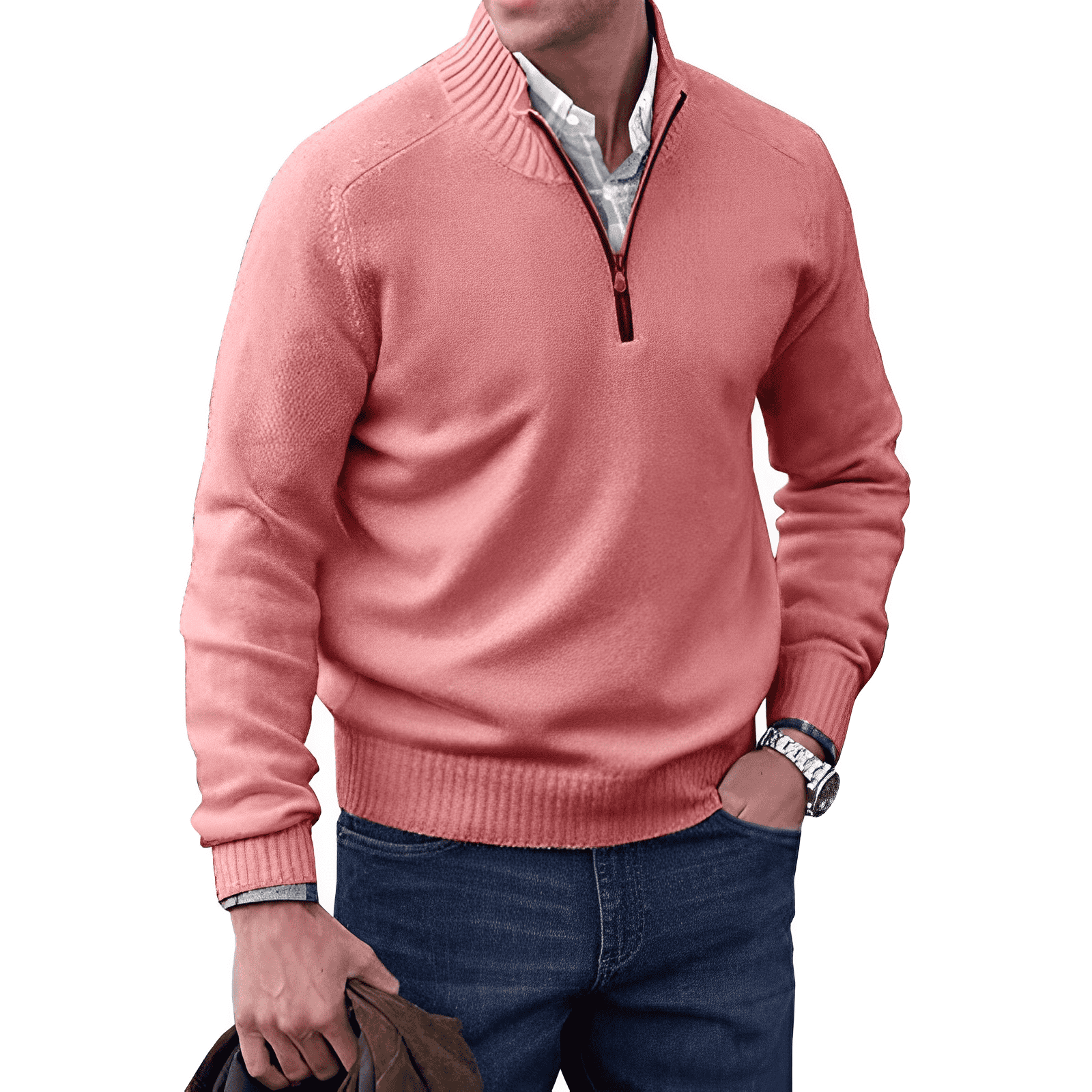 Herren - Bequemer Langarm Pullover - Weicher Strick - Lässiger Stil für jede Jahreszeit