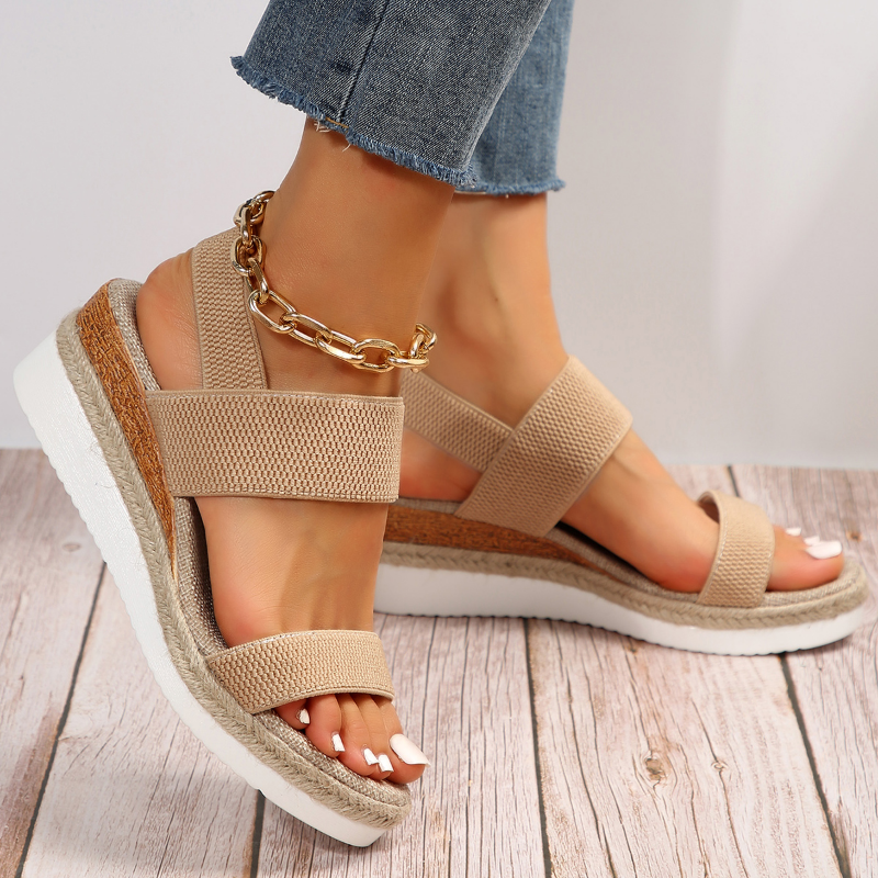 Damen - Comfort Sandalen - Weiches Material - Bequeme Casual Schuhe für jeden Anlass