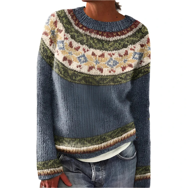 Damen - Strickpullover - Kuscheliges Norweger-Muster - Modischer, warmer Pullover für gemütliche Tage