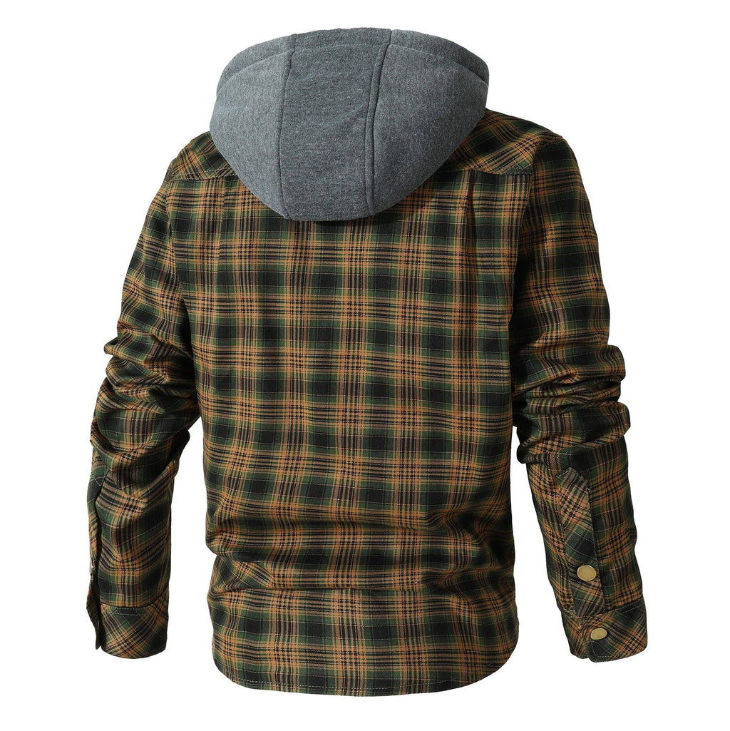 Herren - Flanelljacke mit Kapuze - Kuschelige Baumwollmischung - Ideal für Outdoor-Abenteuer