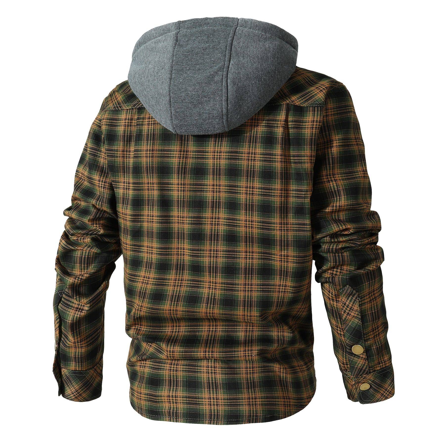 Herren - Flanelljacke mit Kapuze - Kuschelige Baumwollmischung - Ideal für Outdoor-Abenteuer