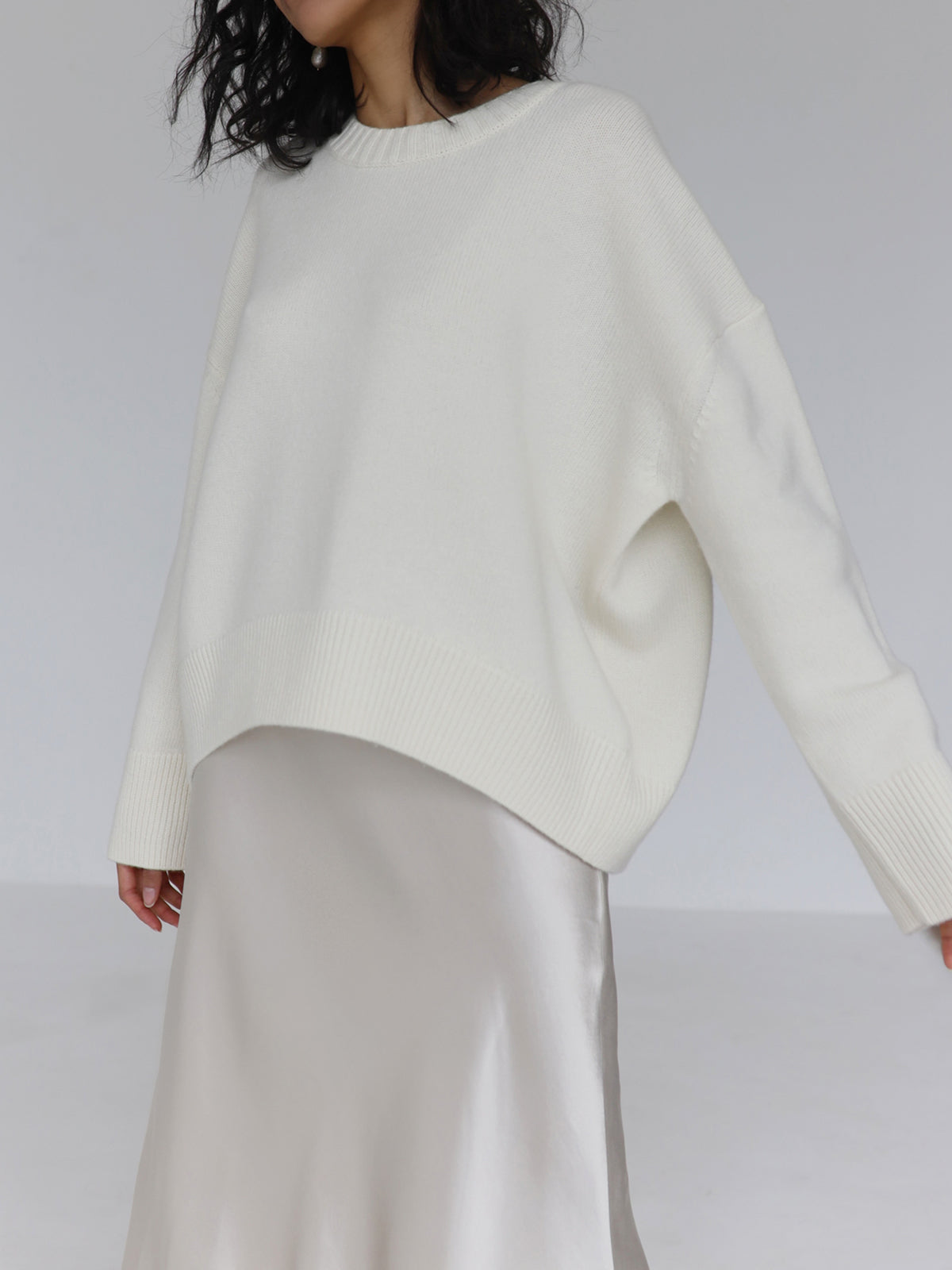 Damen - Zuckerwatte Übergroß Pullover - Gemütlicher Strick - Stylische Freizeitmode für jeden Tag