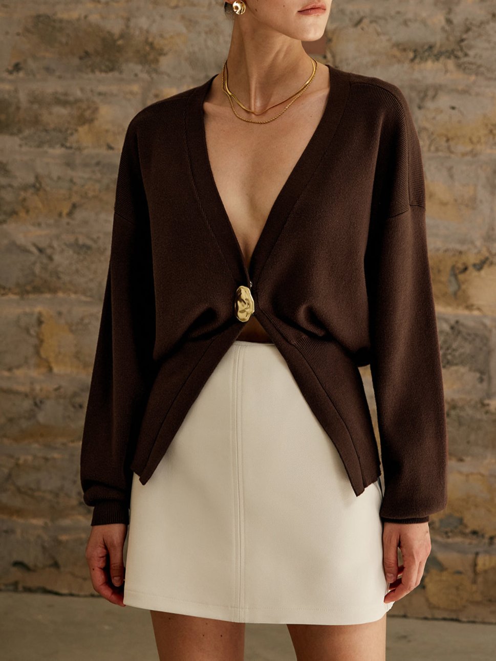 Damen - Elegante Strickjacke - Gemütlicher Strick mit Knopfverschluss für stilvolles Layering