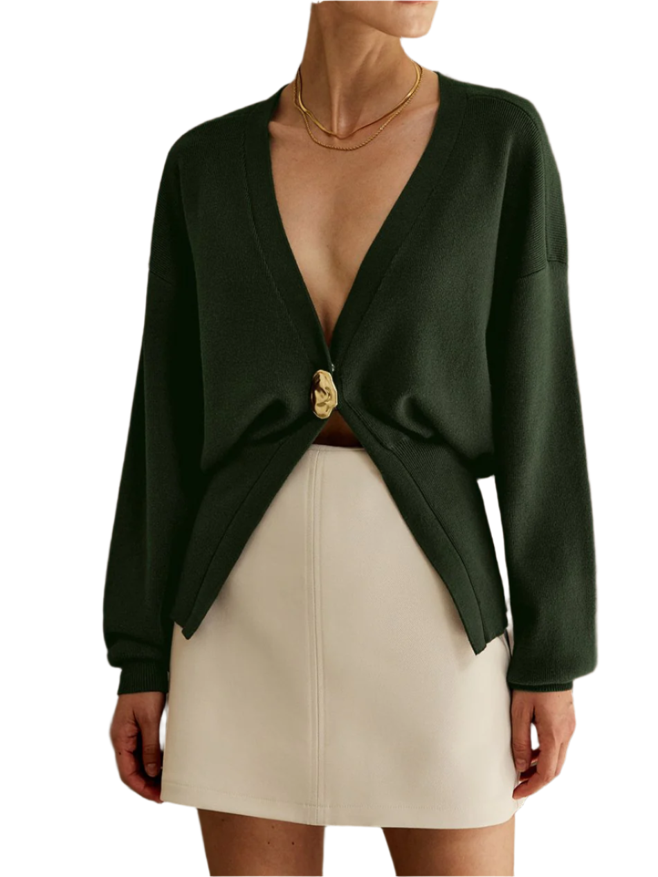 Damen - Elegante Strickjacke - Gemütlicher Strick mit Knopfverschluss für stilvolles Layering