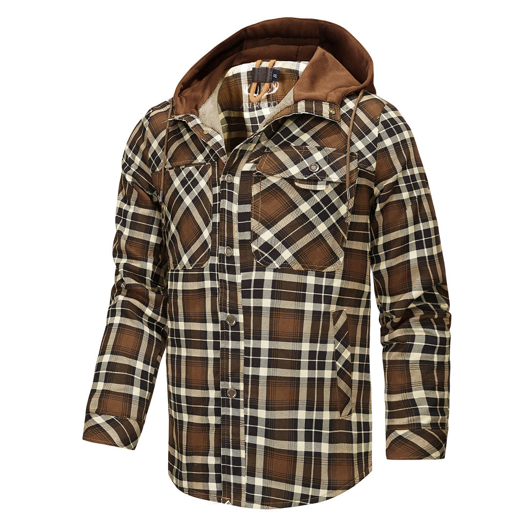 Herren - Holzfäller-Kapuzenpulli - Gemütliches Flanell-Material - Stilvolle Freizeitkleidung für jeden Anlass