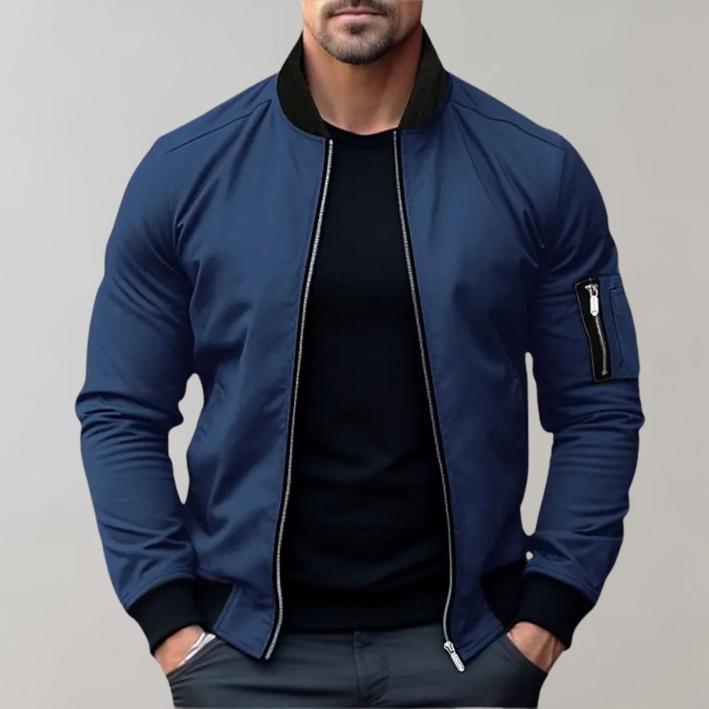Herren - Herbst-Bomberjacke - Leichter Stoff - Stylisch und Bequem - Ideale Schichtung für die Saison