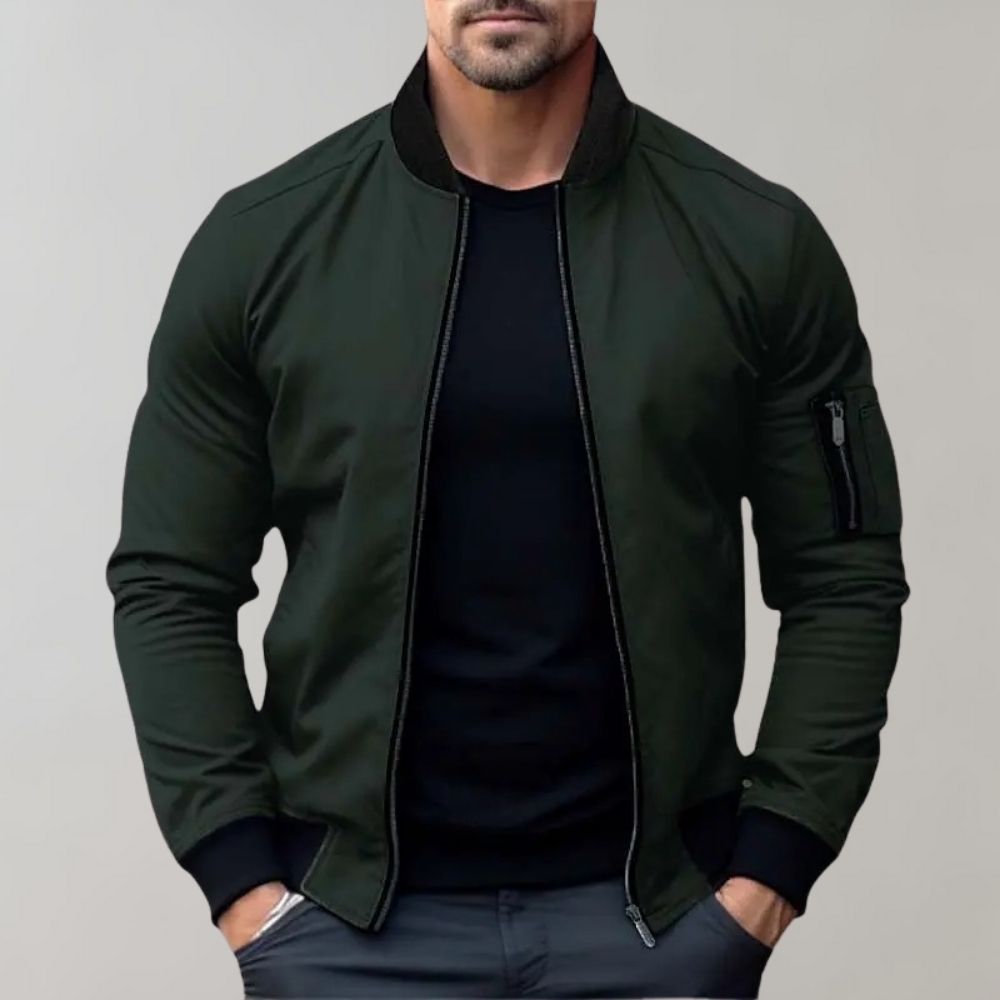Herren - Herbst-Bomberjacke - Leichter Stoff - Stylisch und Bequem - Ideale Schichtung für die Saison