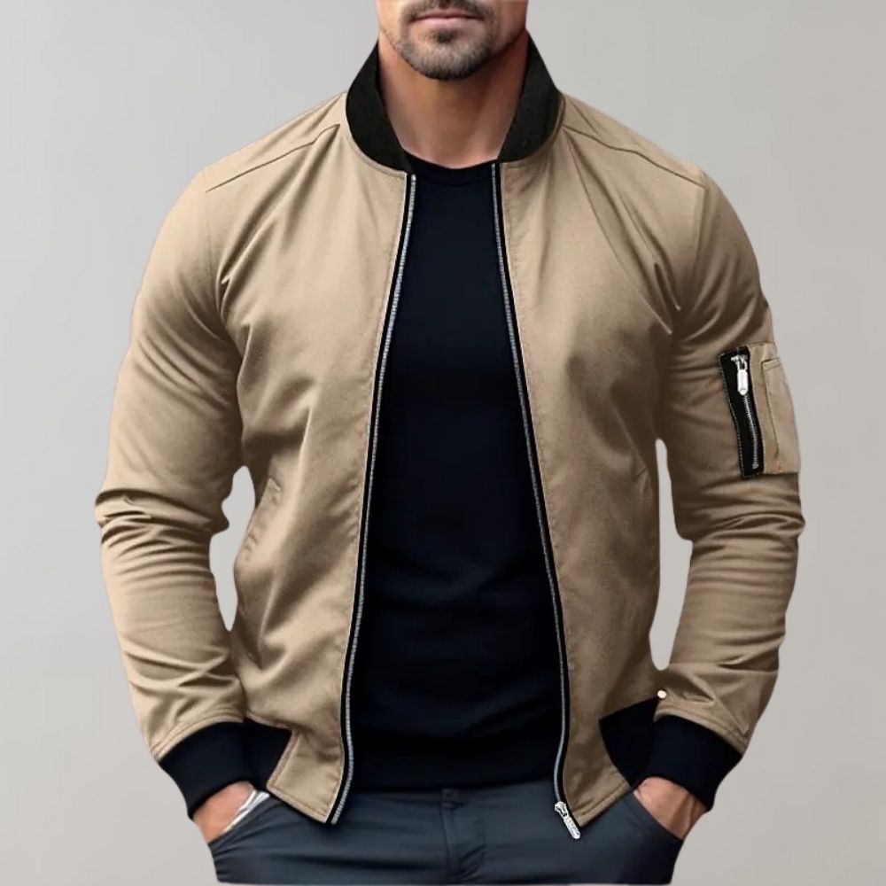 Herren - Herbst-Bomberjacke - Leichter Stoff - Stylisch und Bequem - Ideale Schichtung für die Saison