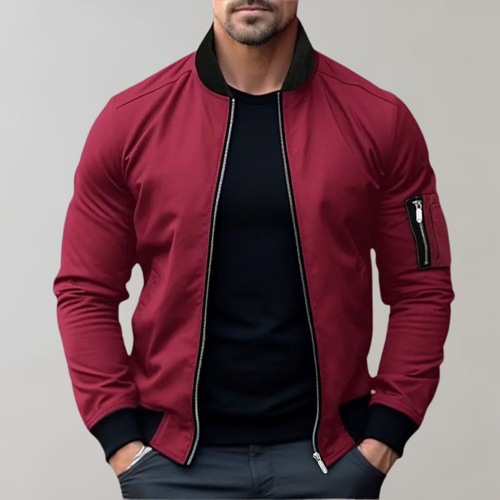 Herren - Herbst-Bomberjacke - Leichter Stoff - Stylisch und Bequem - Ideale Schichtung für die Saison
