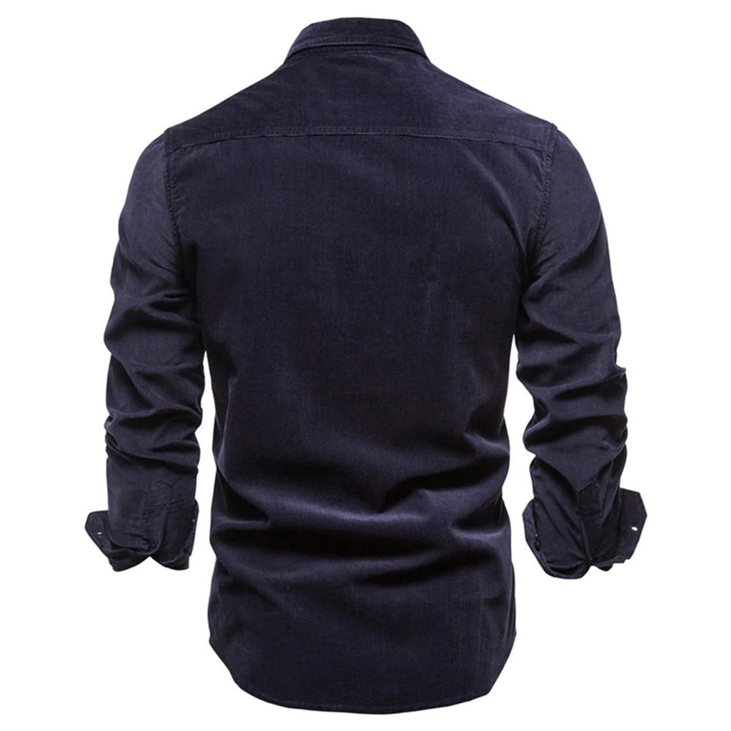 Herren - Casual Button-Up Twill Hemd - Atmungsaktivem Twill - Langarm aus Baumwolle für Arbeit & Alltag