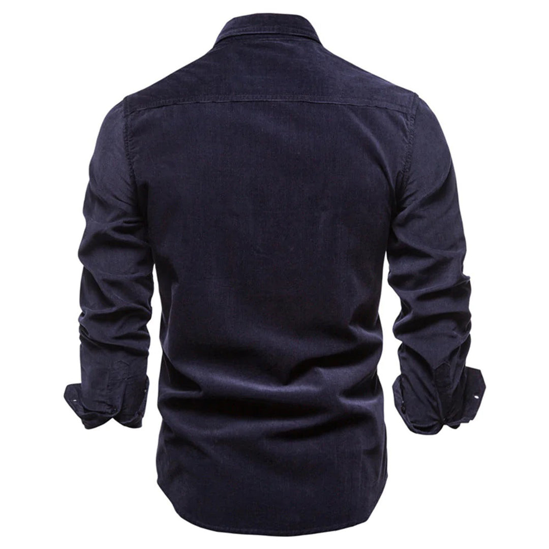 Herren - Casual Button-Up Twill Hemd - Atmungsaktivem Twill - Langarm aus Baumwolle für Arbeit & Alltag