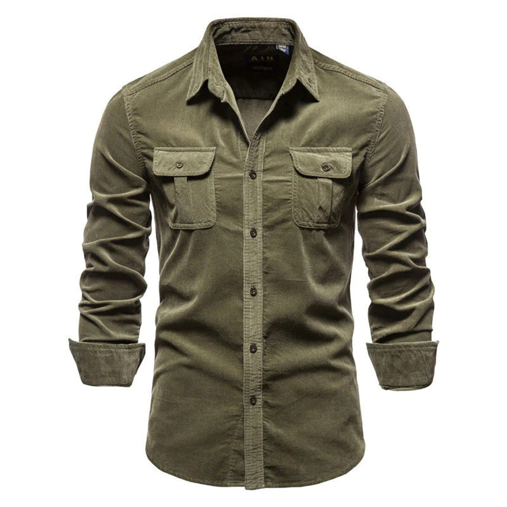 Herren - Casual Button-Up Twill Hemd - Atmungsaktivem Twill - Langarm aus Baumwolle für Arbeit & Alltag