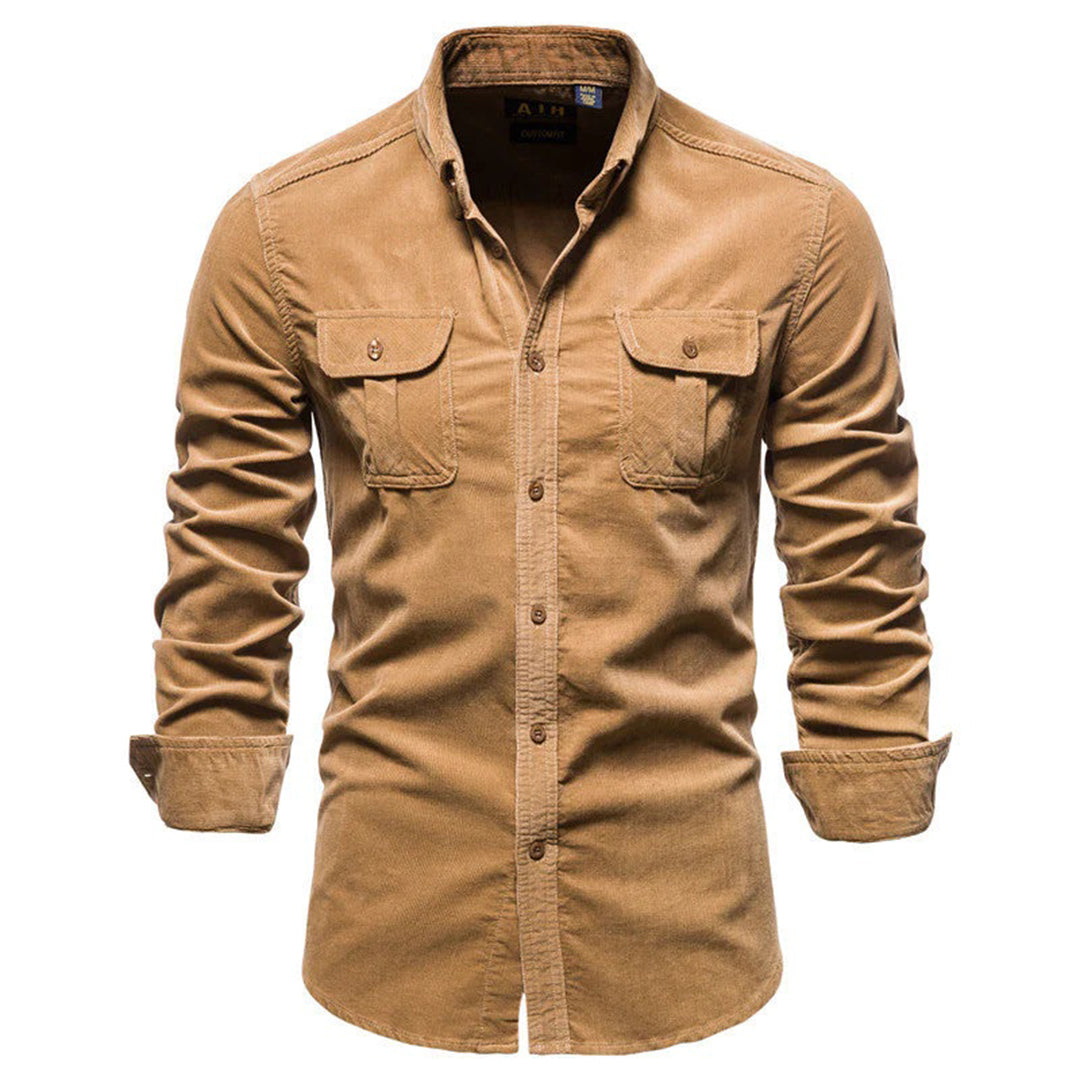 Herren - Casual Button-Up Twill Hemd - Atmungsaktivem Twill - Langarm aus Baumwolle für Arbeit & Alltag