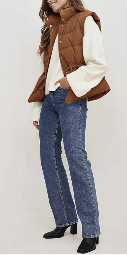 Damen - Stylisches gefüttertes Gilet - Gesteppter Stoff - Ärmellose Weste für schicke Layering - Bequem und trendy