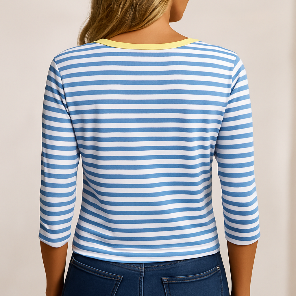 Damen - Lässiges V-Ausschnitt T-Shirt - Leichte Baumwolle - Komfort und Stil