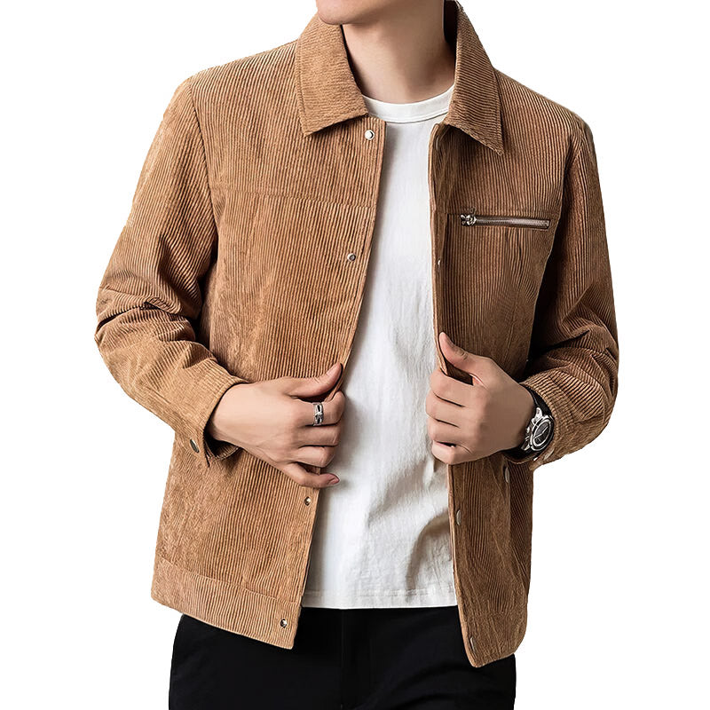 Herren - Leichte Übergangsjacke - Weichem Cord - Sportlich-eleganter Stil für jede Gelegenheit