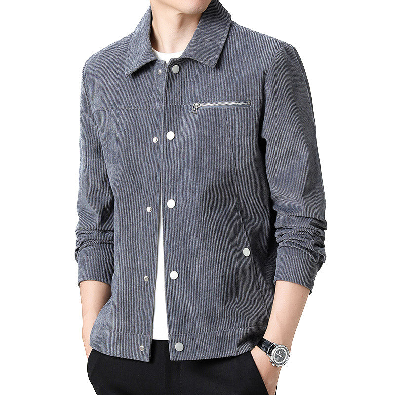 Herren - Leichte Übergangsjacke - Weichem Cord - Sportlich-eleganter Stil für jede Gelegenheit