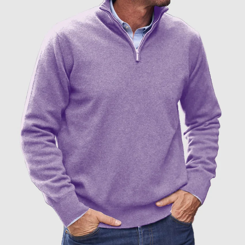 Herren - Pullover - Reinem Kaschmir - Reißverschluss - Eleganter Pullover für stilvolle Outfits