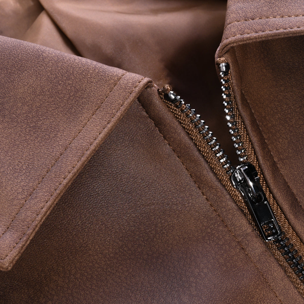 Herren - Jacke mit Reißverschluss - Leder - Stilvoll & Langlebig - Ideal für jede Jahreszeit