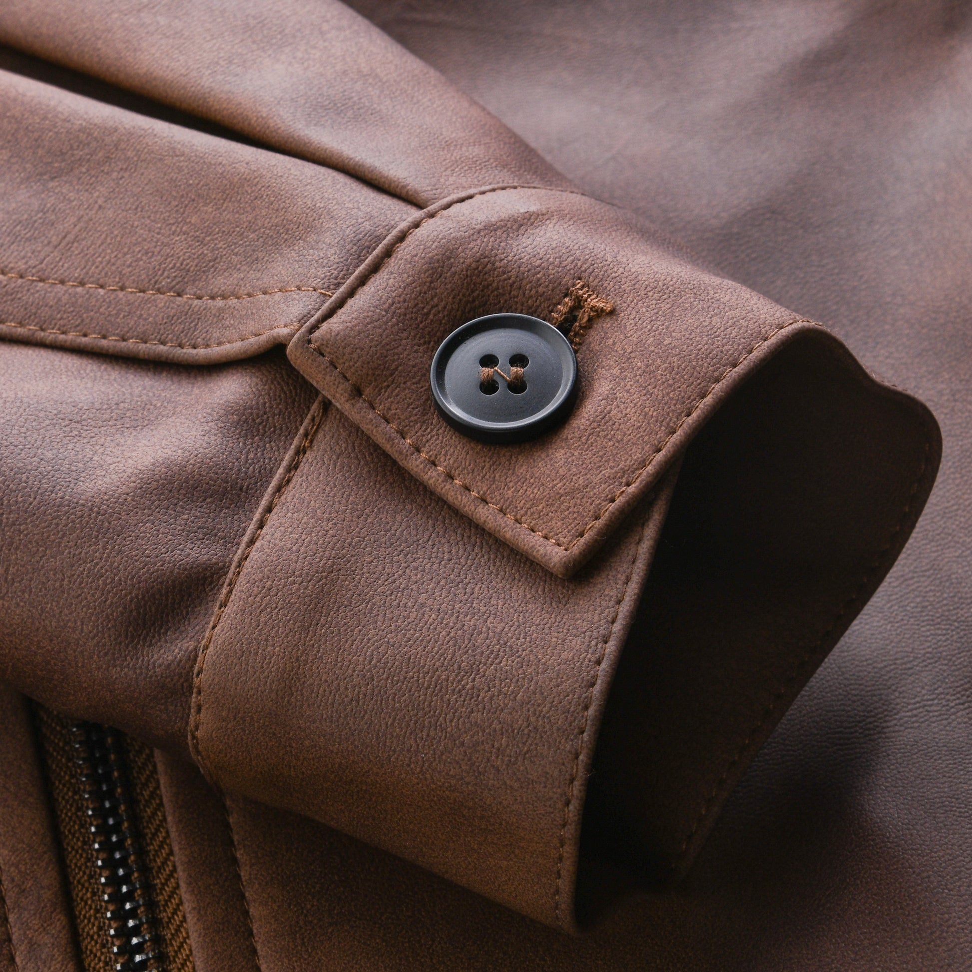 Herren - Jacke mit Reißverschluss - Leder - Stilvoll & Langlebig - Ideal für jede Jahreszeit