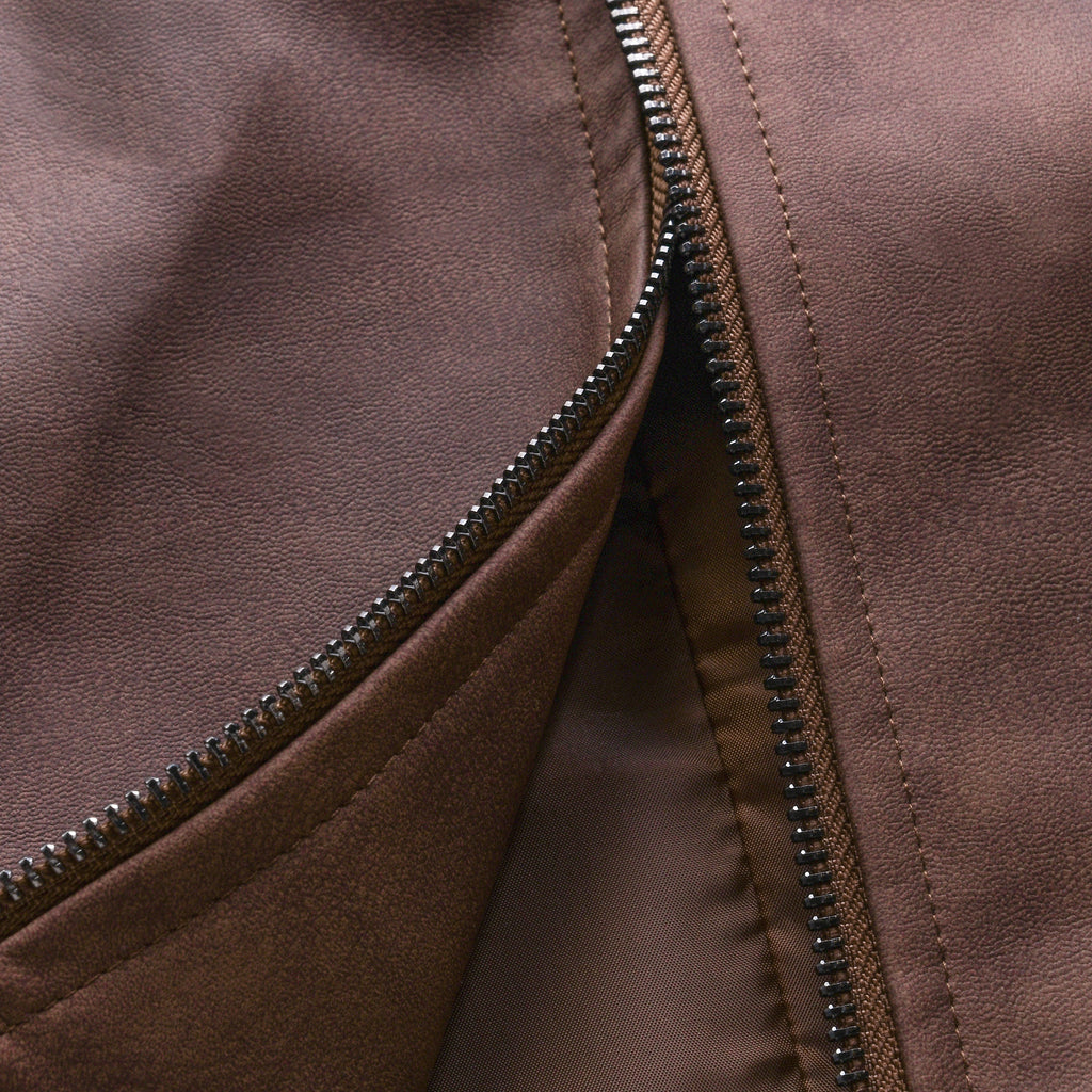 Herren - Jacke mit Reißverschluss - Leder - Stilvoll & Langlebig - Ideal für jede Jahreszeit