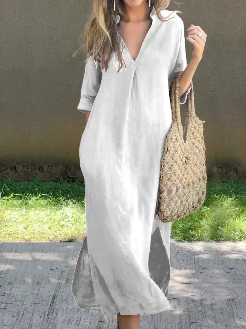 Damen - Elegantes kleid - V-Ausschnitt - Stilvolles Design & Bequeme Passform für jeden Anlass