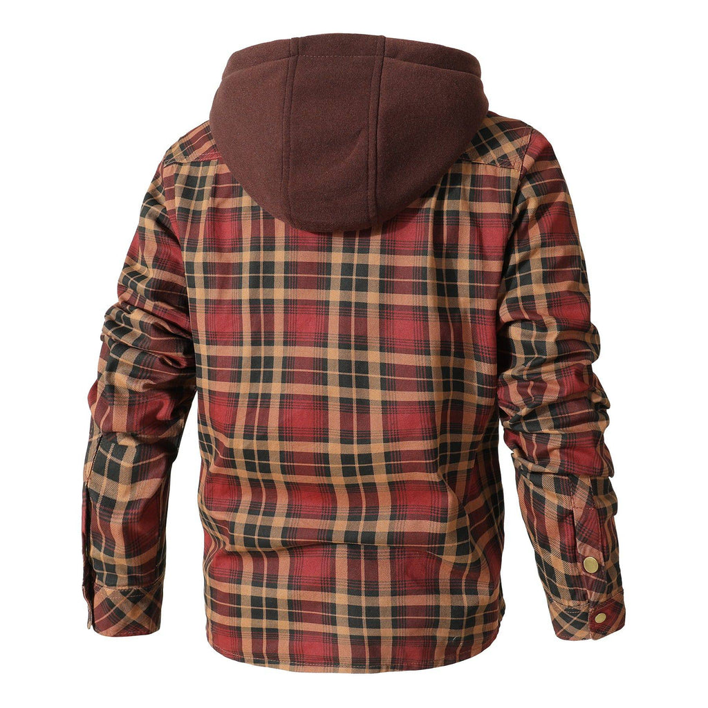 Herren - Flanelljacke mit Kapuze - Kuschelige Baumwollmischung - Ideal für Outdoor-Abenteuer