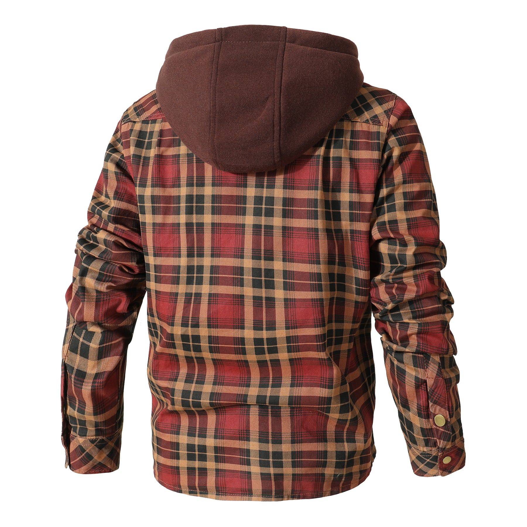 Herren - Flanelljacke mit Kapuze - Kuschelige Baumwollmischung - Ideal für Outdoor-Abenteuer