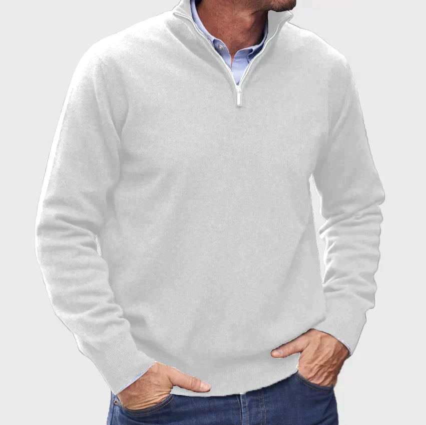 Herren - Pullover - Reinem Kaschmir - Reißverschluss - Eleganter Pullover für stilvolle Outfits