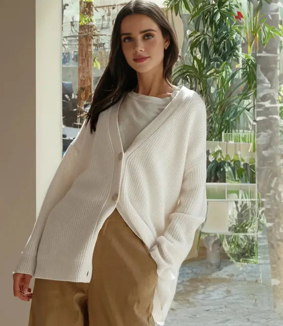 Damen - Elegante Strickjacke - Kaschmir - Weichheit & Stil - Komfort für jeden Anlass