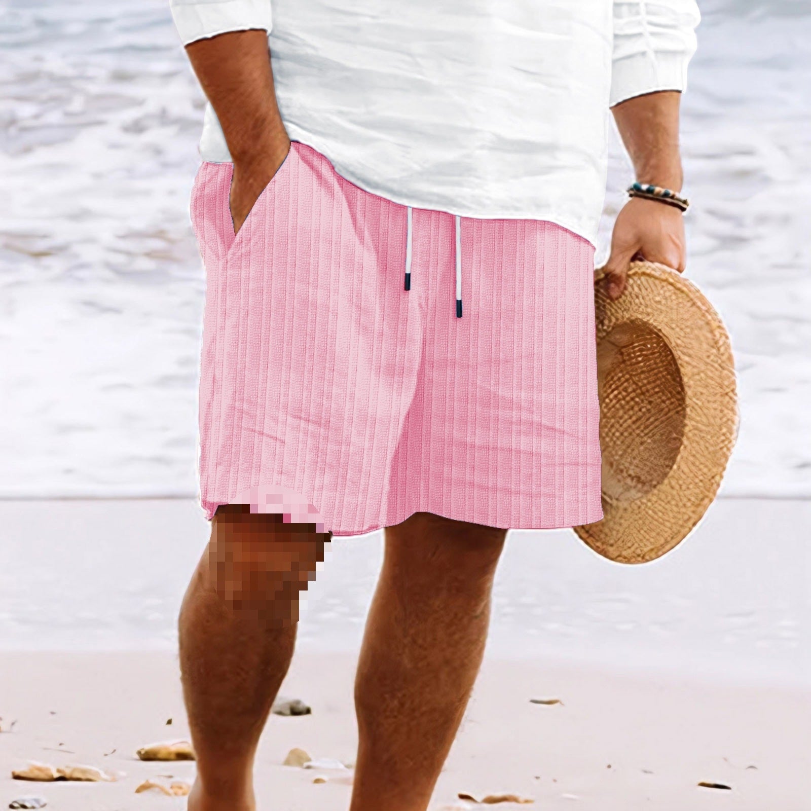 Herren - Cargo Shorts - Baumwoll Leinen Mischung - Ideal für Freizeit & Outdoor