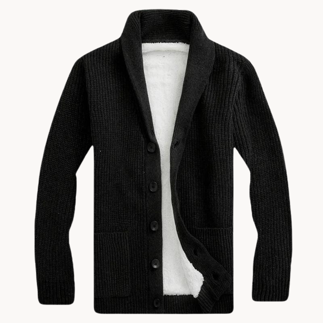 Herren - Schal-Kragen Cardigan - Fleece - Stylisches & Gemütliches Kleidungsstück für Vielseitige Looks