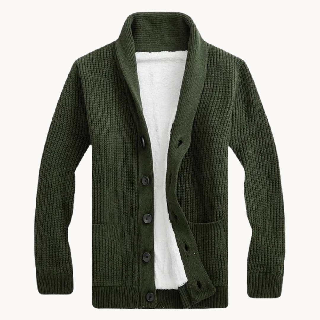 Herren - Schal-Kragen Cardigan - Fleece - Stylisches & Gemütliches Kleidungsstück für Vielseitige Looks