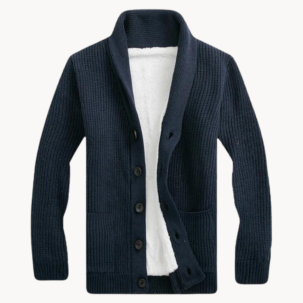 Herren - Schal-Kragen Cardigan - Fleece - Stylisches & Gemütliches Kleidungsstück für Vielseitige Looks